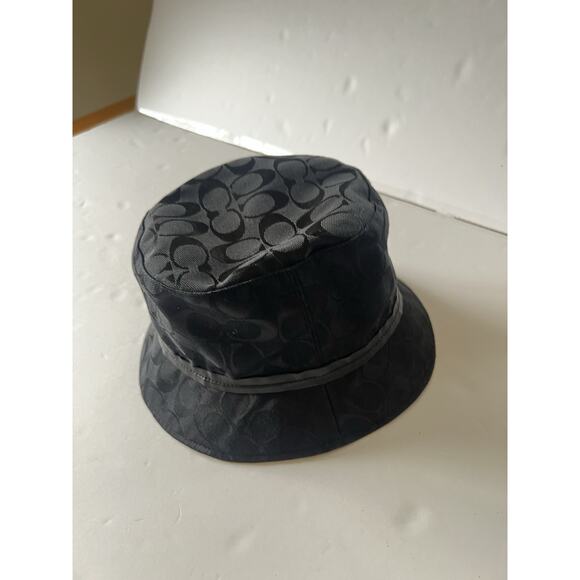 Coach Monogram Jacquard Bucket Hat Black Y2K Vintage size p/S - Picture 9 of 11